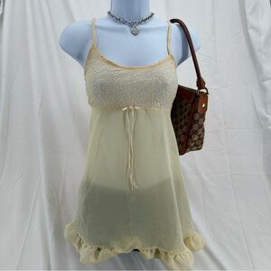 Babydoll Fairy Butter Yellow 90s Delicates Cami Top/Lingerie Dress